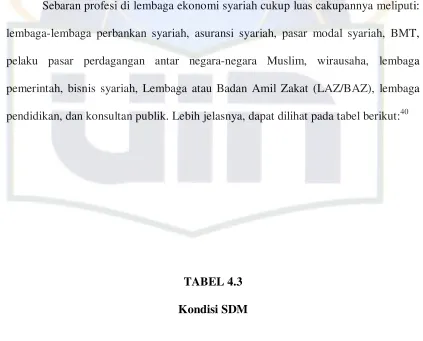TABEL 4.3 Kondisi SDM 