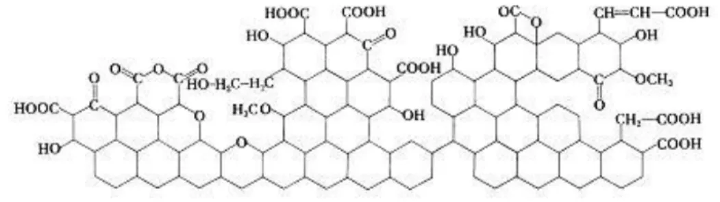 Ilustrasi struktur kimia karbon aktif dapat dilihat pada Gambar 2.5 