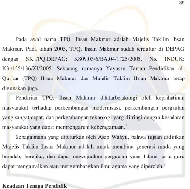 Tabel 2.  Daftar Tenaga Pendidik 