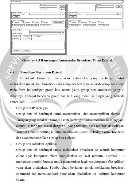 Gambar 4.5 Rancangan Antarmuka Broadcast Form Extend