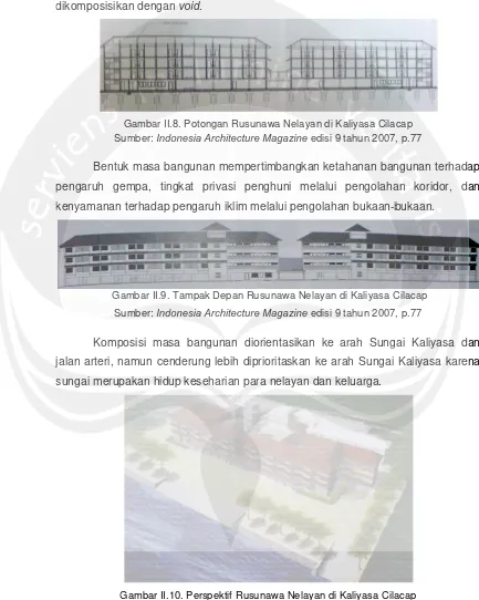Gambar ar II.10. Perspektif Rusunawa Nelayan di Kaliyasa Cilailacap Sumber: Indonesia Architecture MagazineIn edisi 9 tahun 2007,7, p.79 