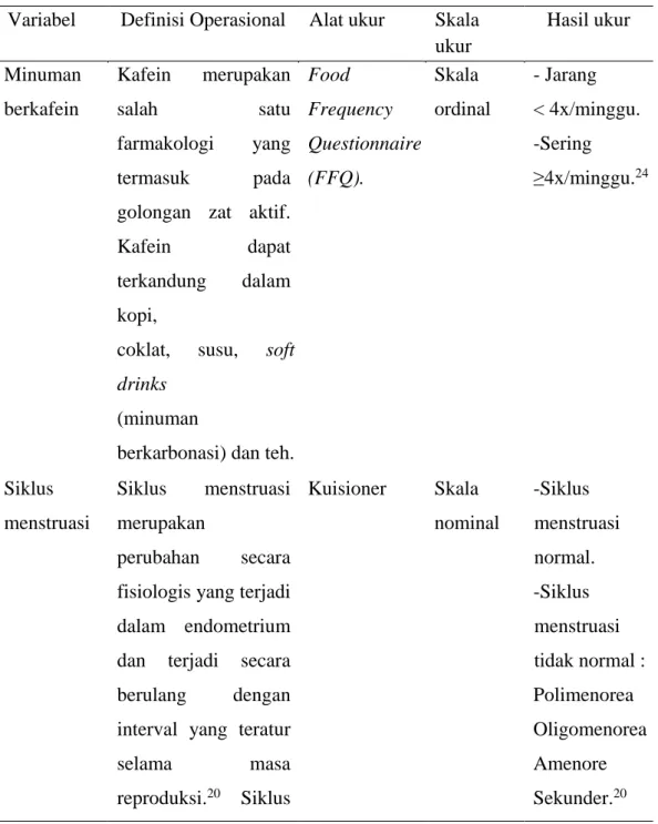 Tabel 3.1 Definisi Operasional 