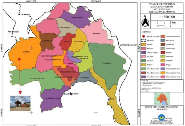Gambar 6. Peta lokasi penelitian objek wisata Kampoeng Vietnam 