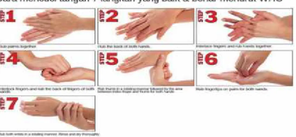 Gambar 1. Tujuh langkah cuci tangan menurut WHO