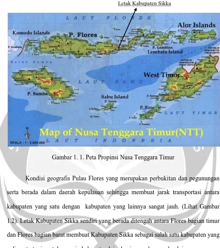 Gambar 1. 1. Peta Propinsi Nusa Tenggara Timur  