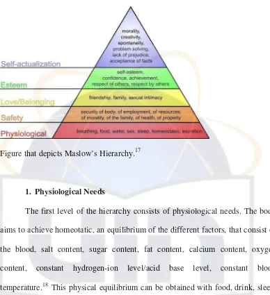 Figure that depicts Maslow’s Hierarchy.17 