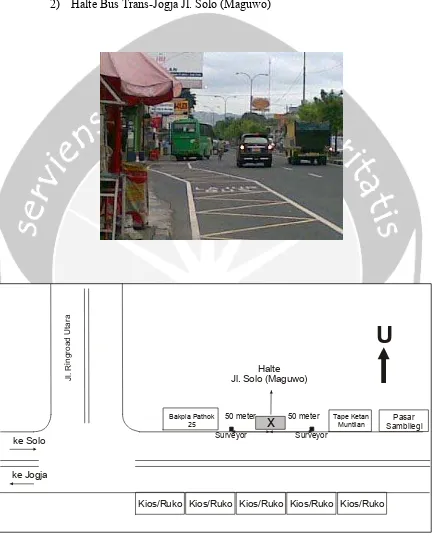 Gambar 1.2  Denah Lokasi Halte Bus Trans Jogja Jalan Solo (Maguwo). 