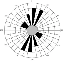 Figure 2.6. Rose diagram showing azimuths of elongate stromatolites corrected for tectonic tilt