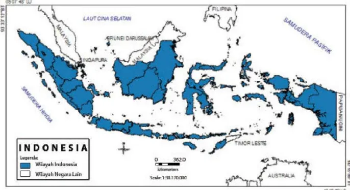 Gambar peta letak geografis Indonesia 