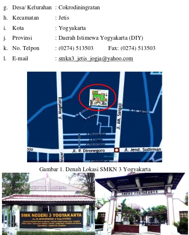 Gambar 1. Denah Lokasi SMKN 3 Yogyakarta 