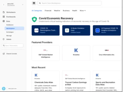 FIGURE 3-3:  Snowflake Data Marketplace includes data and services from  more than 125 data partners across more than a dozen categories.