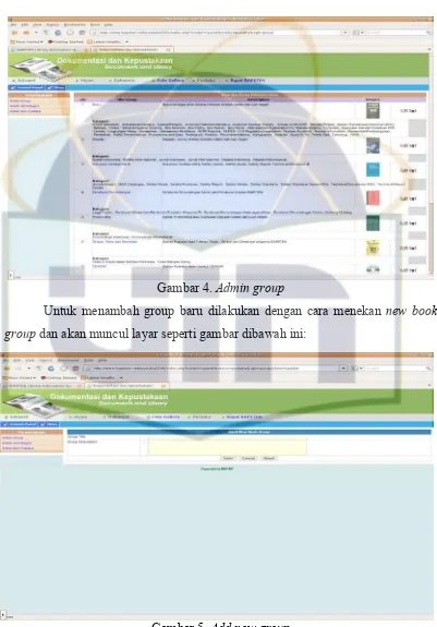 gambar tampilan menu admin group: 