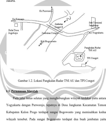Gambar 1.2. Lokasi Pangkalan Radar TNI AU dan TPI Congot 
