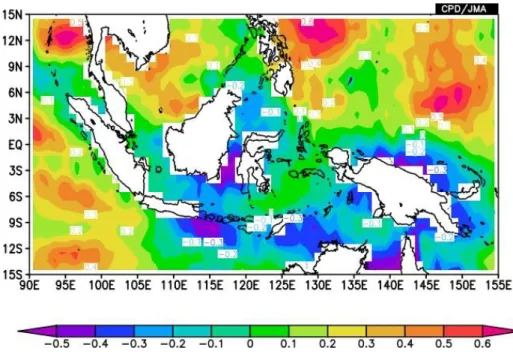 Gambar I.8 Analisis Anomali Suhu Muka Laut di Wilayah Indonesia Bulan Agustus 2022 (Sumber: 