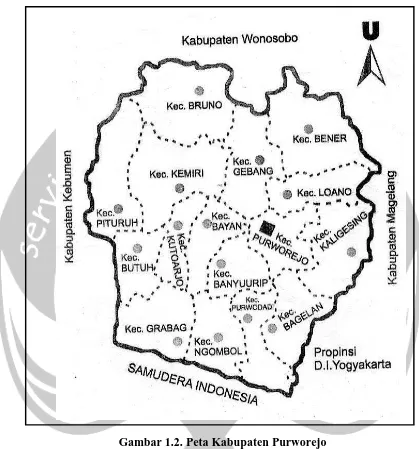 Gambar 1.2. Peta Kabupaten Purworejo 