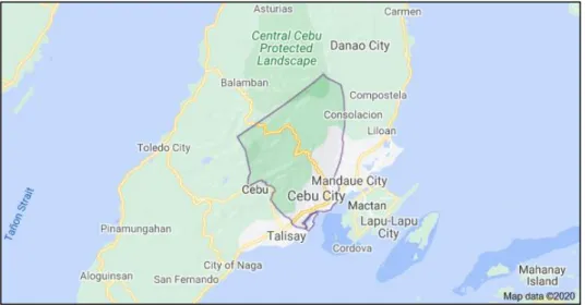 Figure 1. Map of Cebu City, Philippines  Source: Google Map (2020) 
