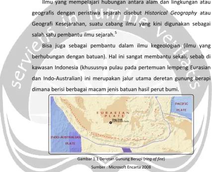 Gambar 1.1 Deretan Gunung Berapi (ring of fire) 