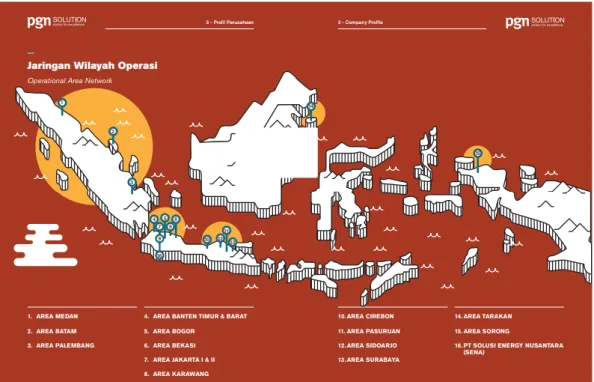 Gambar 2.2 Peta Jaringan Wilayah Operasi PT PGN Solution 