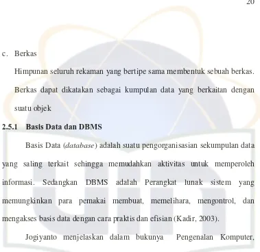Gambar 2.3. Jenjang dari data (Jogiyanto, 2005) 