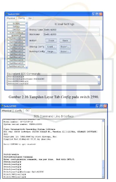 Gambar 2.16 Tampilan Layar Tab Config pada switch 2590.