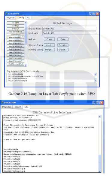 Gambar 2.16 Tampilan Layar Tab Config pada switch 2590.