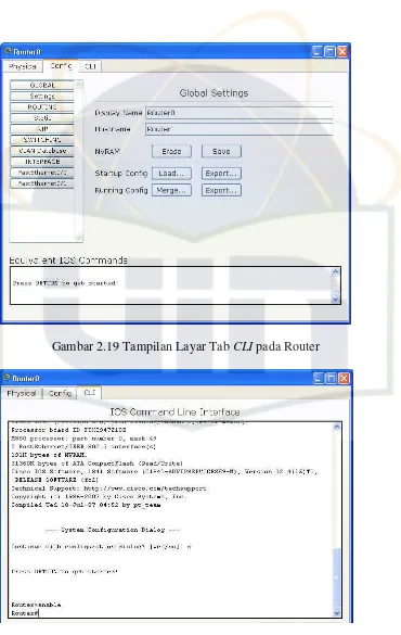 Gambar 2.19 Tampilan Layar Tab CLI pada Router
