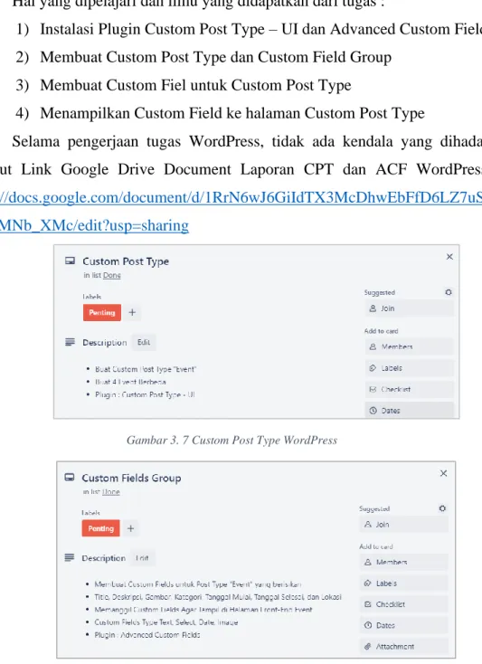 Gambar 3. 7 Custom Post Type WordPress 