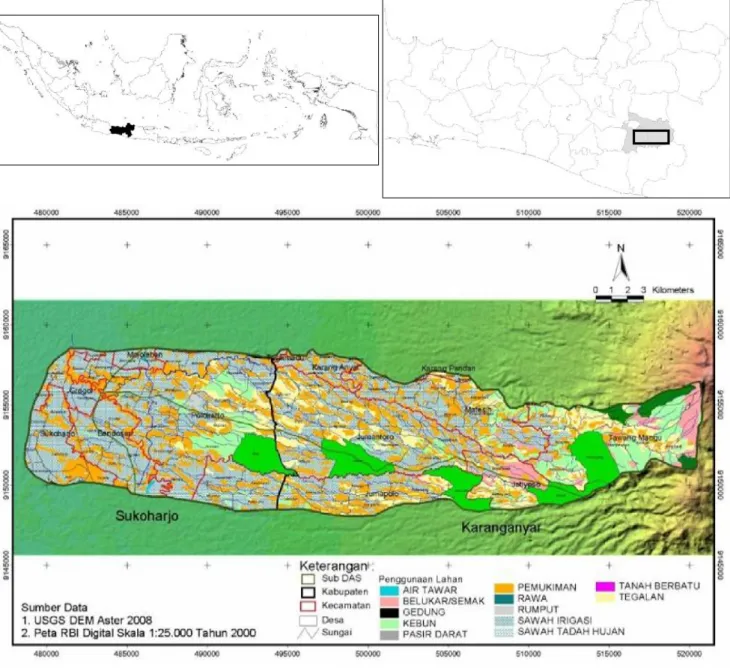 Figure 1. Map of Samin watershed, Central Java, Indonesia (Riyanto and Paimin 2011).