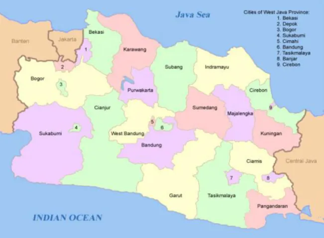 Figure 2. Administrative Map of West Java Province [4]. 