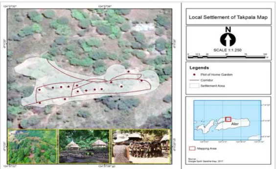 Figure 1. Map and Situation of Takpala Local Settlement in Alor Island, East Nusa Tenggara 
