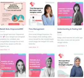 Gambar 8. Laman Website Ibu Punya Mimpi untuk program  webinar 