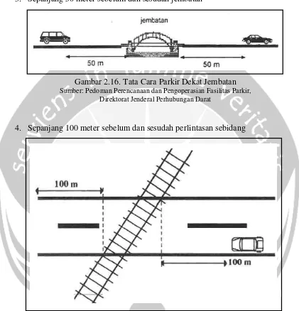 Gambar 2.16. Tata Cara Parkir Dekat Jembatan 