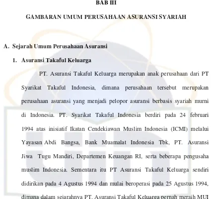 GAMBARAN UMUM PERUSAHAAN ASURANSI SYARIAH 