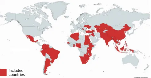 Figure 2: Countries included in the sample *Map is licensed under CC-BY-SA 4.0 Included  