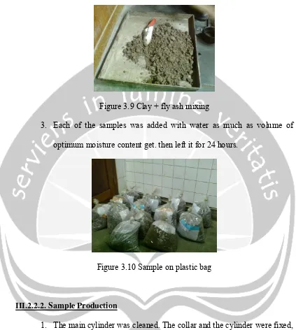 Figure 3.9 Clay + fly ash mixing 