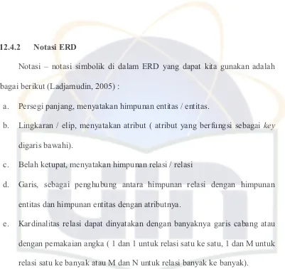 Gambar dari notasi – notasi simbolik dalam ERD ini dapat dilihat pada 