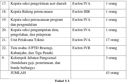 Tabel 3.3 Jumlah SKPD DPPKAD kabupaten Karo 