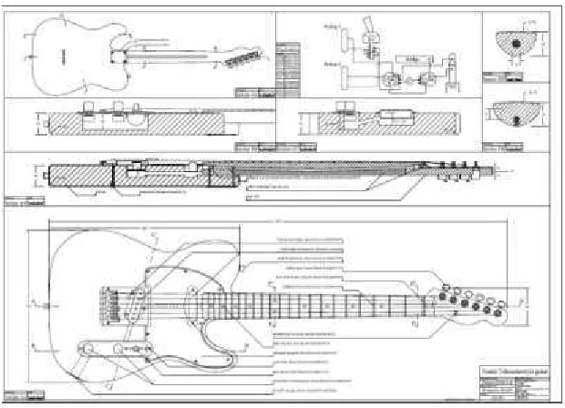 Gambar : desain gitar stratocaster 