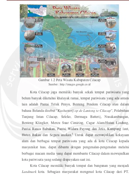 Gambar 1.2 Peta Wisata Kabupaten Cilacapap