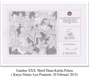 Gambar XXX: Motif Daun Ketela Pohon ( Karya Nimas Ayu Pramesti: 26 Februari 2015) 