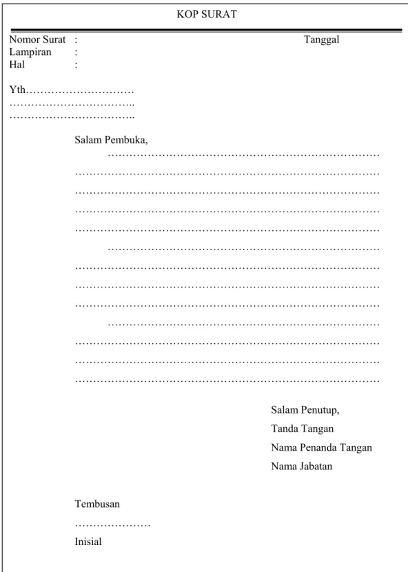 Gambar 4: Format Setengah Lurus versi b (Indonesia baru) KOP SURAT 