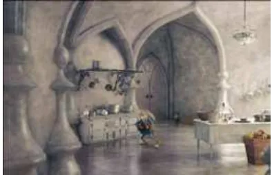 Gambar  Dinding Kerajaan di cerita Alice in Wonderland 