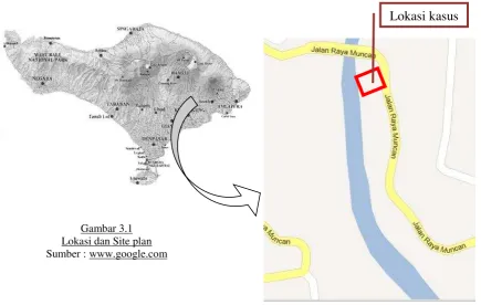   Gambar 3.1 Lokasi dan Site plan 