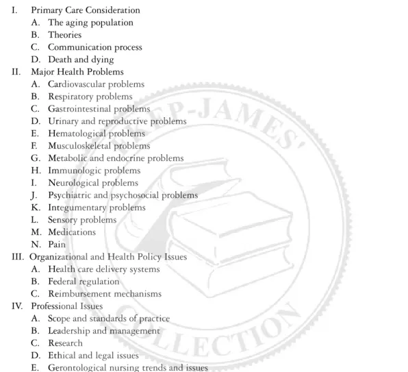 Table 1-1 Overview of Test Content Outline 