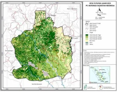 Gambar 4.9  Peta tutupan lahan Hutan Harapan (Sumber: PT. REKI, 2015) 