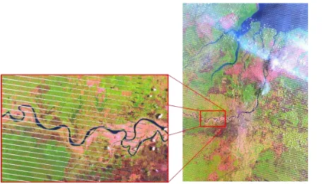 Figure 5: Landsat 7 SLC-off mode, data stripes.