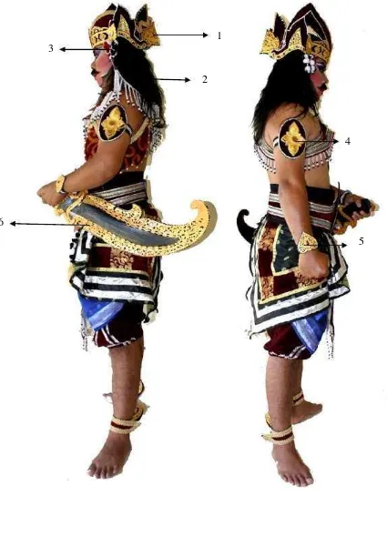Gambar 4 : Foto Kostum tari Abimanyu Wigna tampak samping 