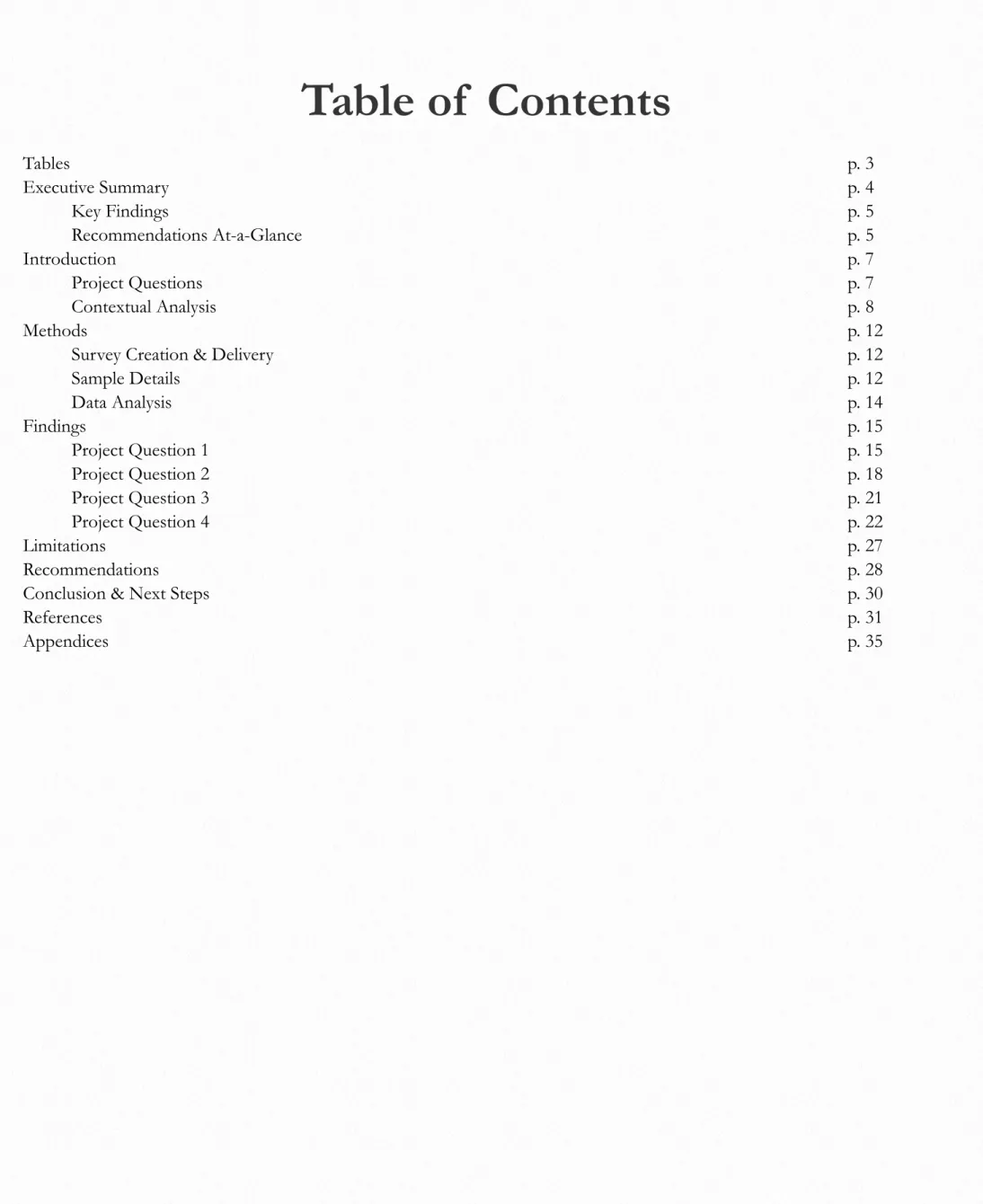 Table of  Contents 