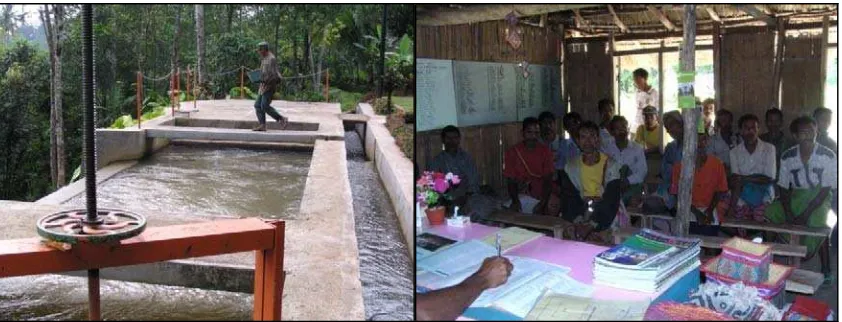 Fig.6: (Left): The grid-connected 120 kW micro hydro project in Cinta Mekar village, West Java