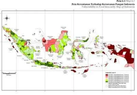 Gambar 2�Peta Daerah Rawan Pangan Indonesia [7] 